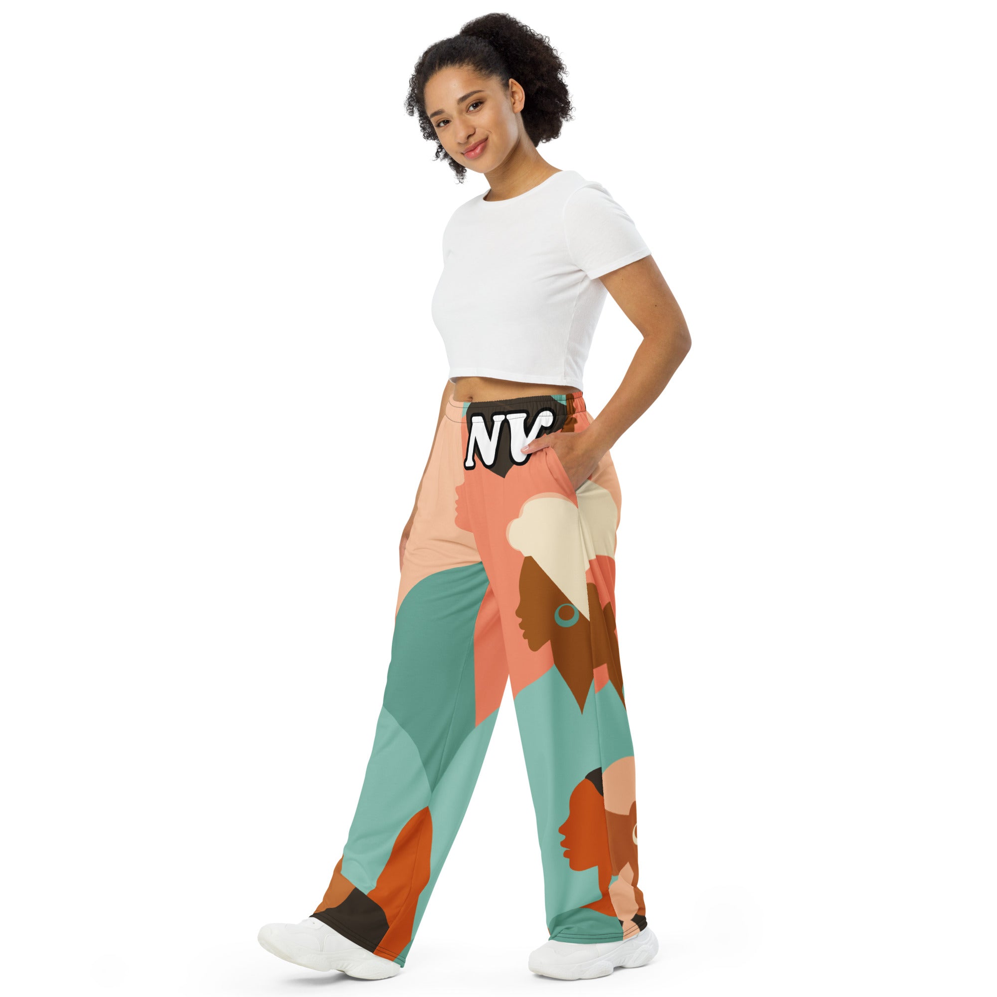 All-over print unisex wide-leg pants