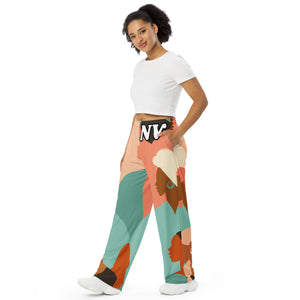 All-over print unisex wide-leg pants